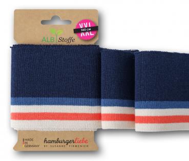 Cuff Me College SAKURA Bündchen Blue Navy-Meringa-Luce Rosso-Jeans